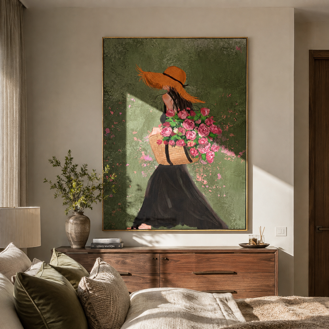 Flowers Follow Black Evening displayed in a warm contemporary interior