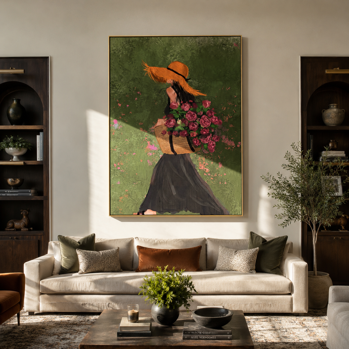 Flowers Follow Black Evening styled in a layered residential interior