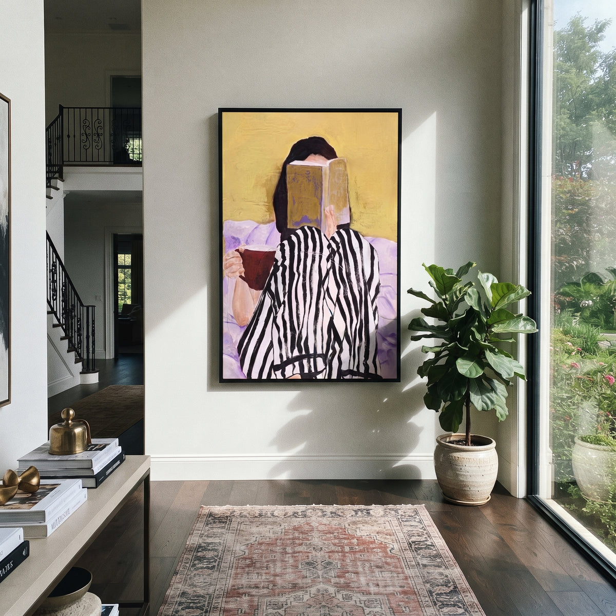 Stripes Turn Toward Mustard styled in a layered residential interior