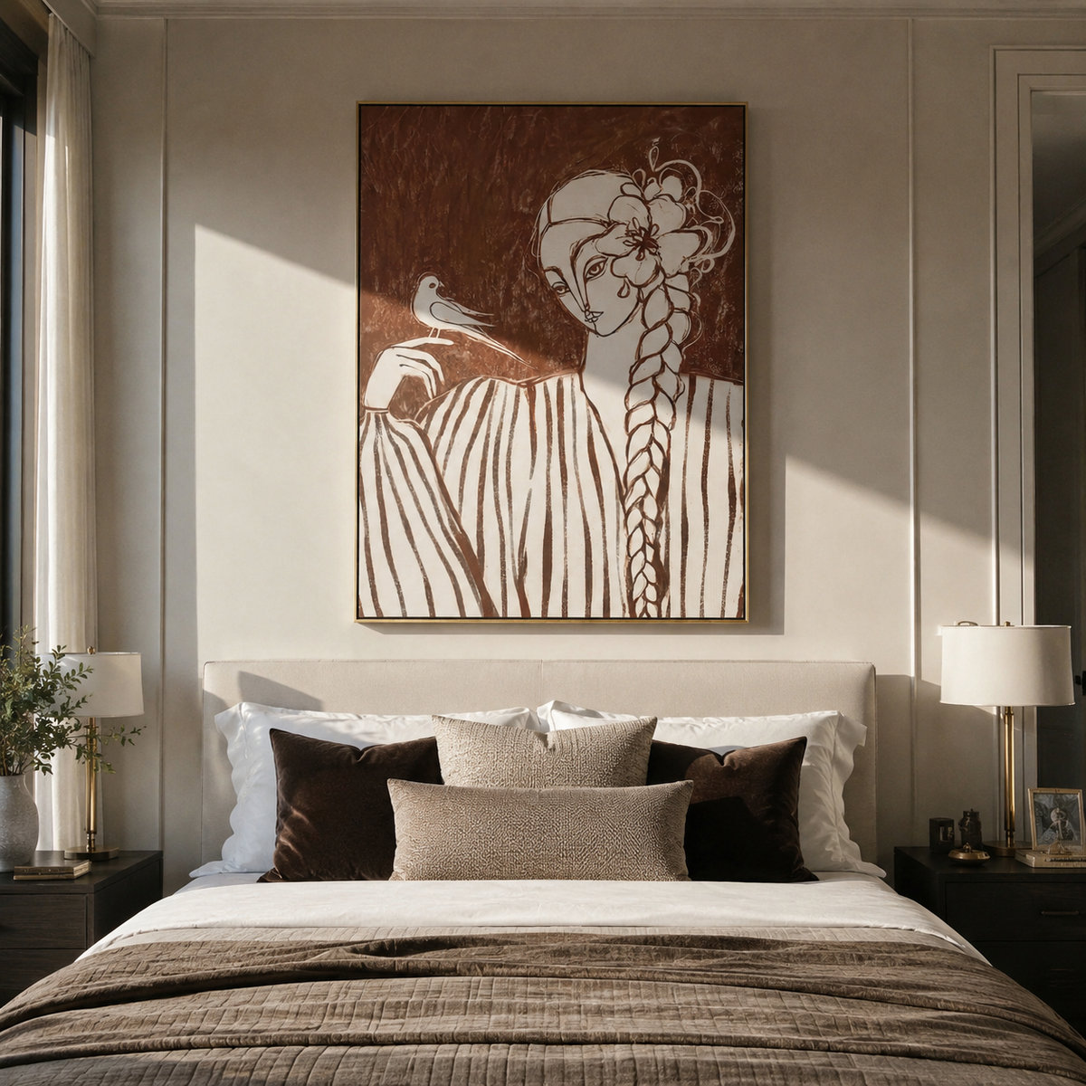 Floral Lines Find Stripes styled in a layered residential interior