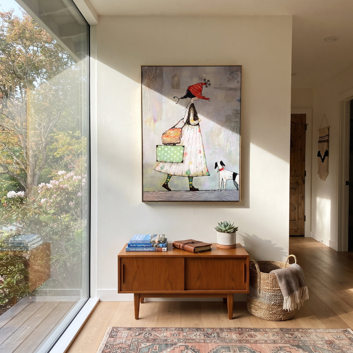 Red Hat Crosses Lavender styled in a layered residential interior