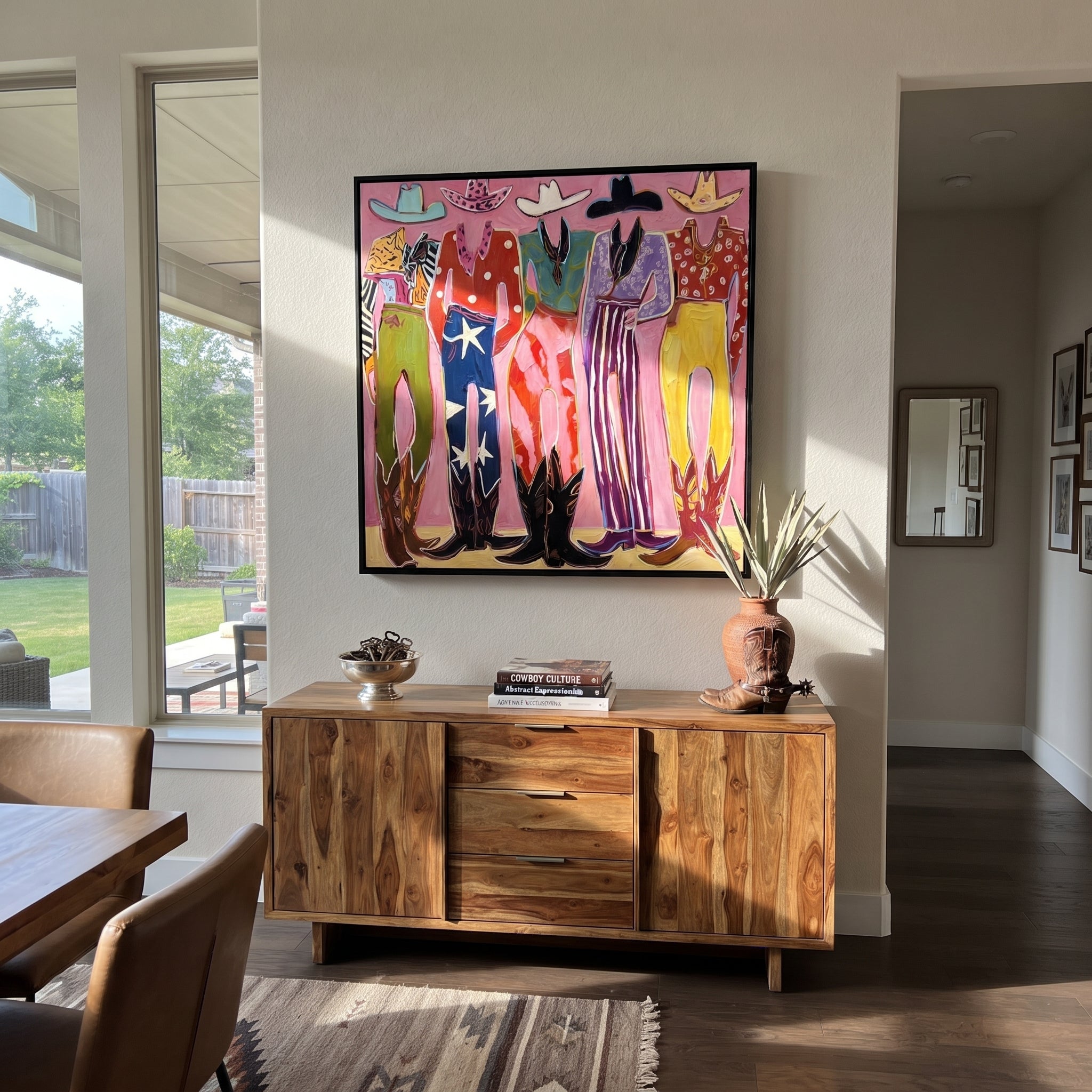 Fashion Figures Share Color styled in a layered residential interior