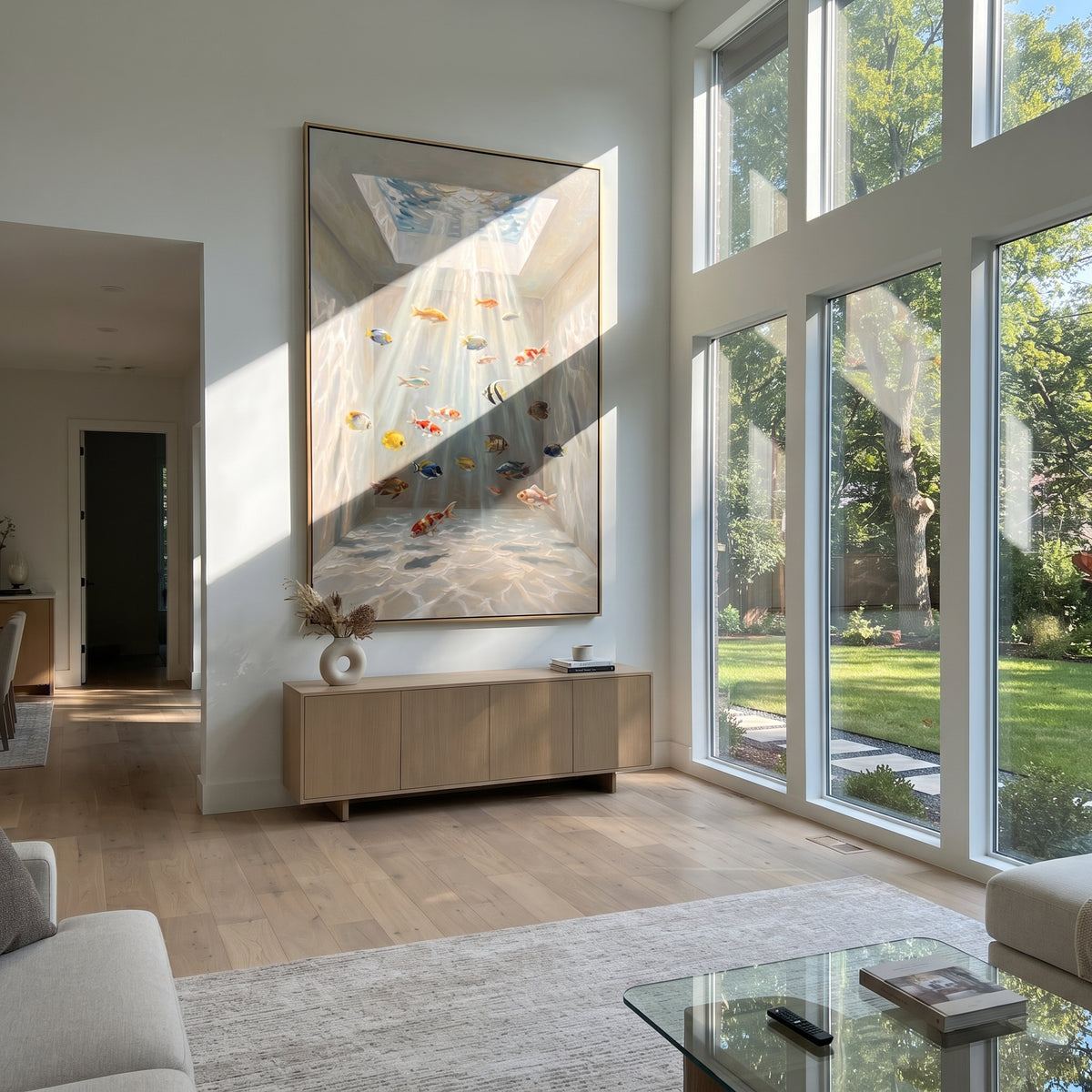 Soft Rain Scatters Pastels styled with neutral modern furnishings