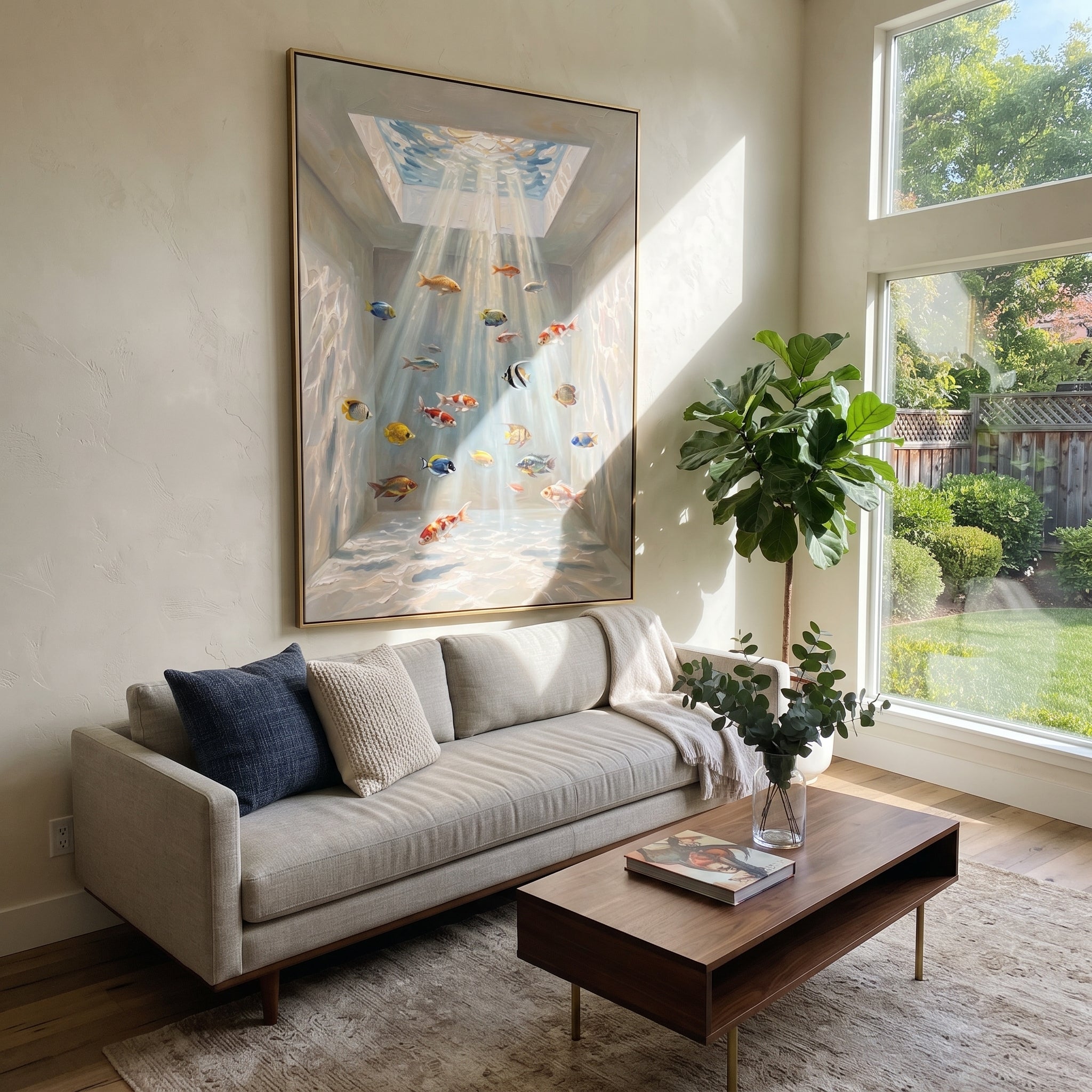 Soft Rain Scatters Pastels presented above a contemporary console
