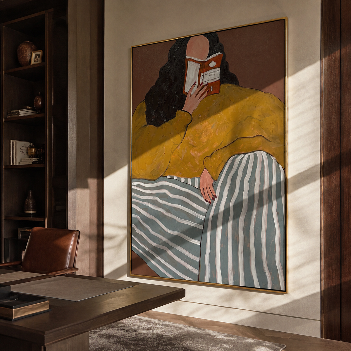 Mustard Sweater Keeps Rest styled in a layered residential interior