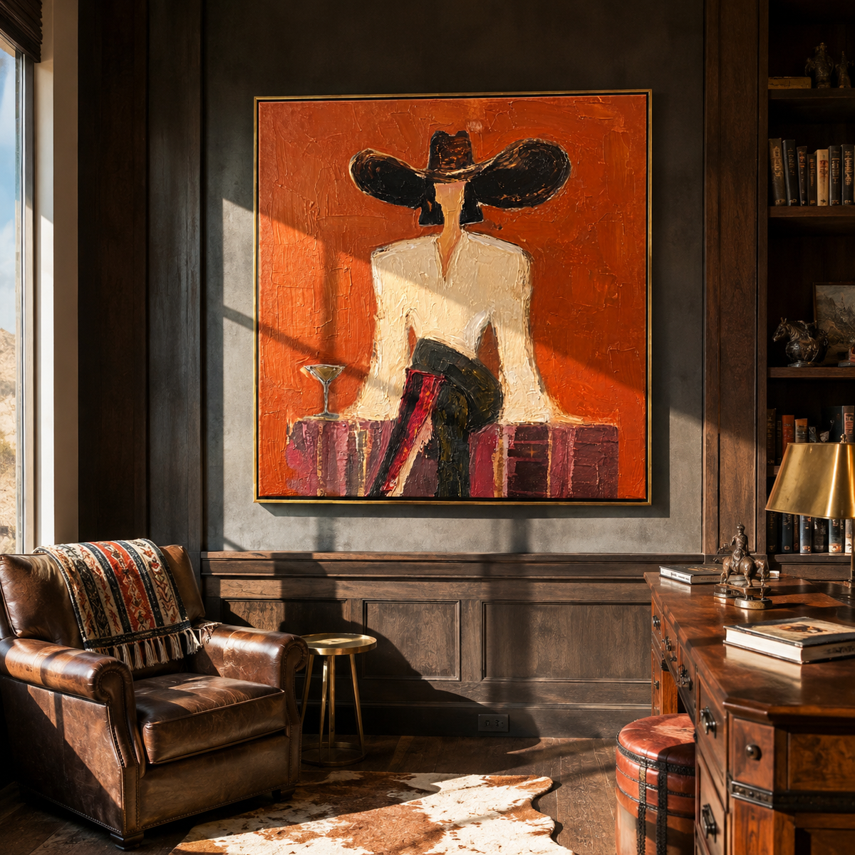 Black Brim Frames Morning styled with neutral modern furnishings
