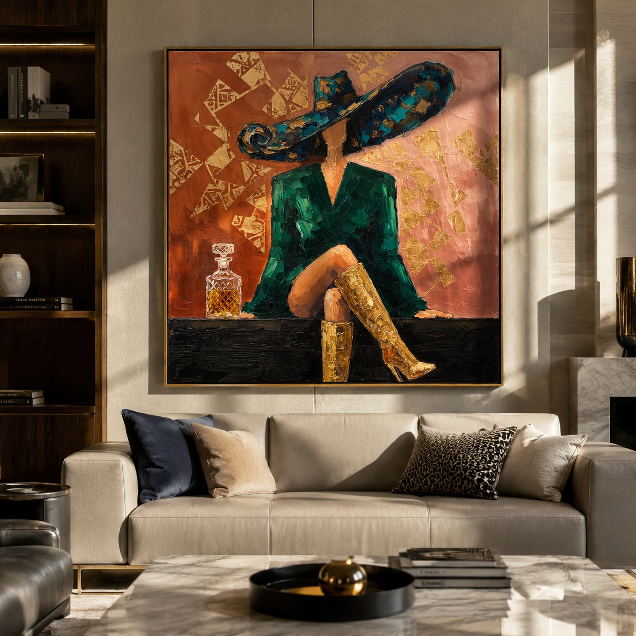 Butterfly Crown Holds Tea displayed in a warm contemporary interior