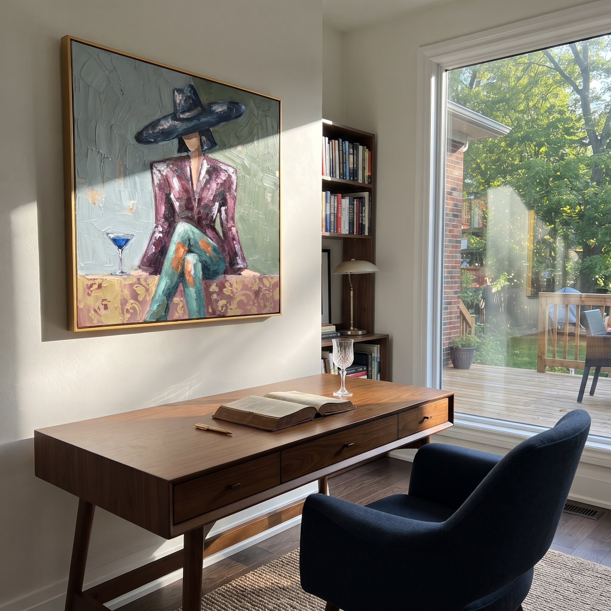 Cocktail Waits Beneath Brim styled in a layered residential interior