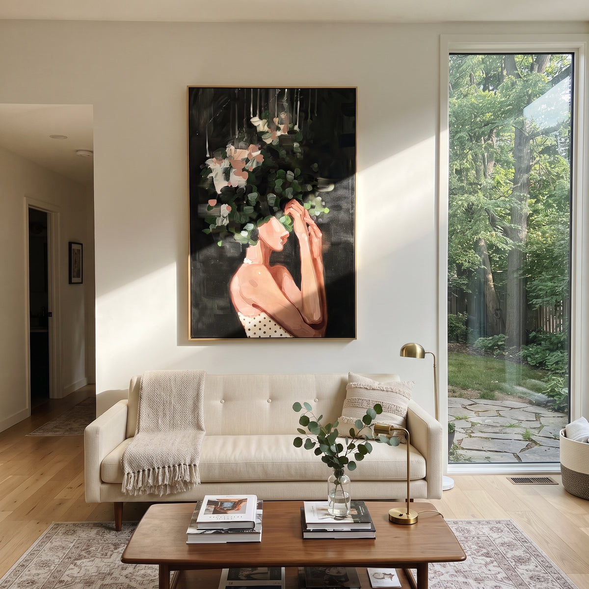 Night Bouquet Holds Her presented above a contemporary console