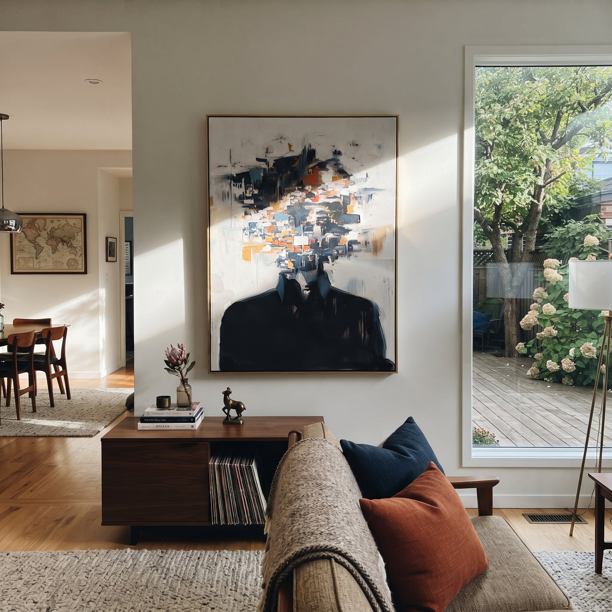 Soft Fragments Replace Face displayed as a Retro Modern room focal point
