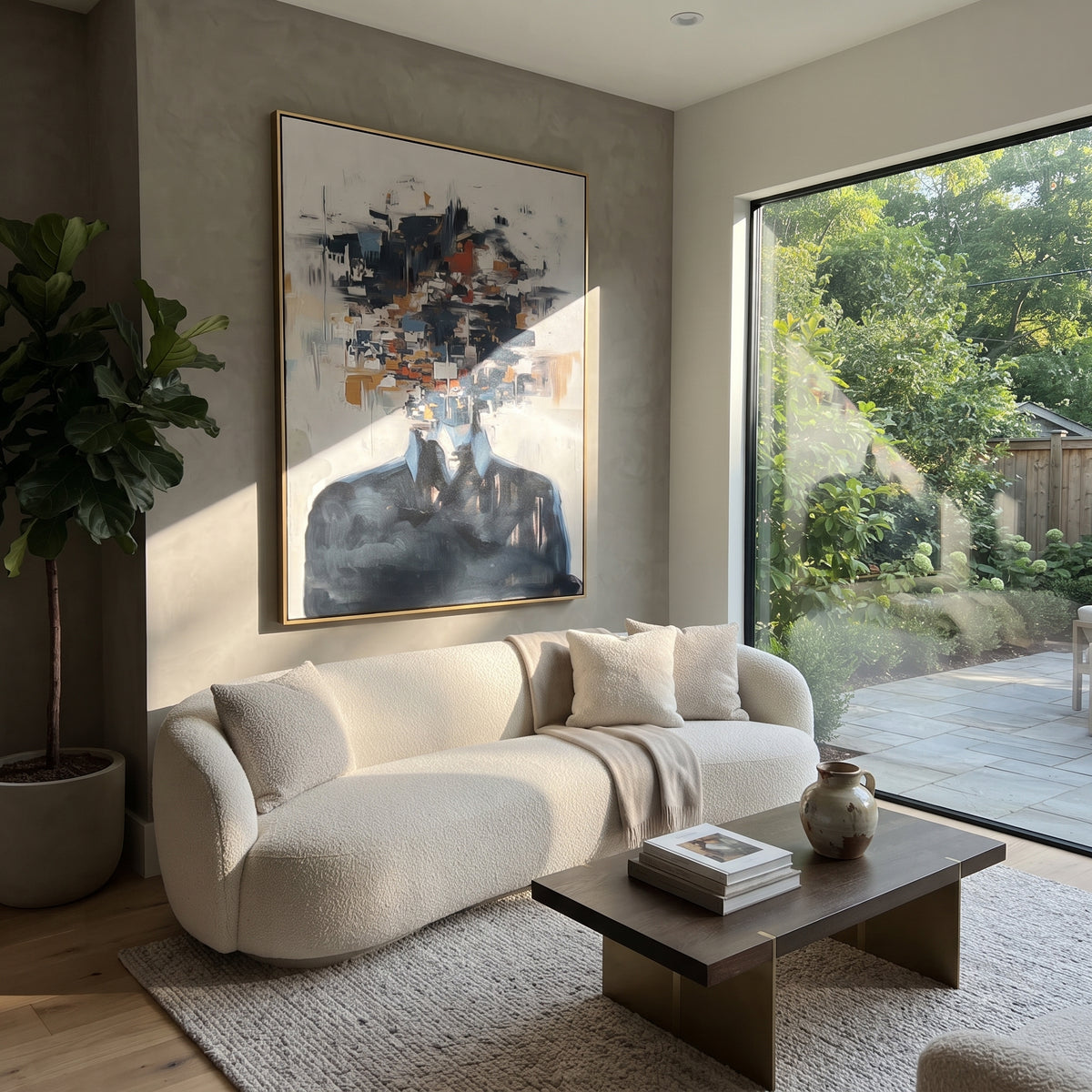 Soft Fragments Replace Face styled in a layered residential interior