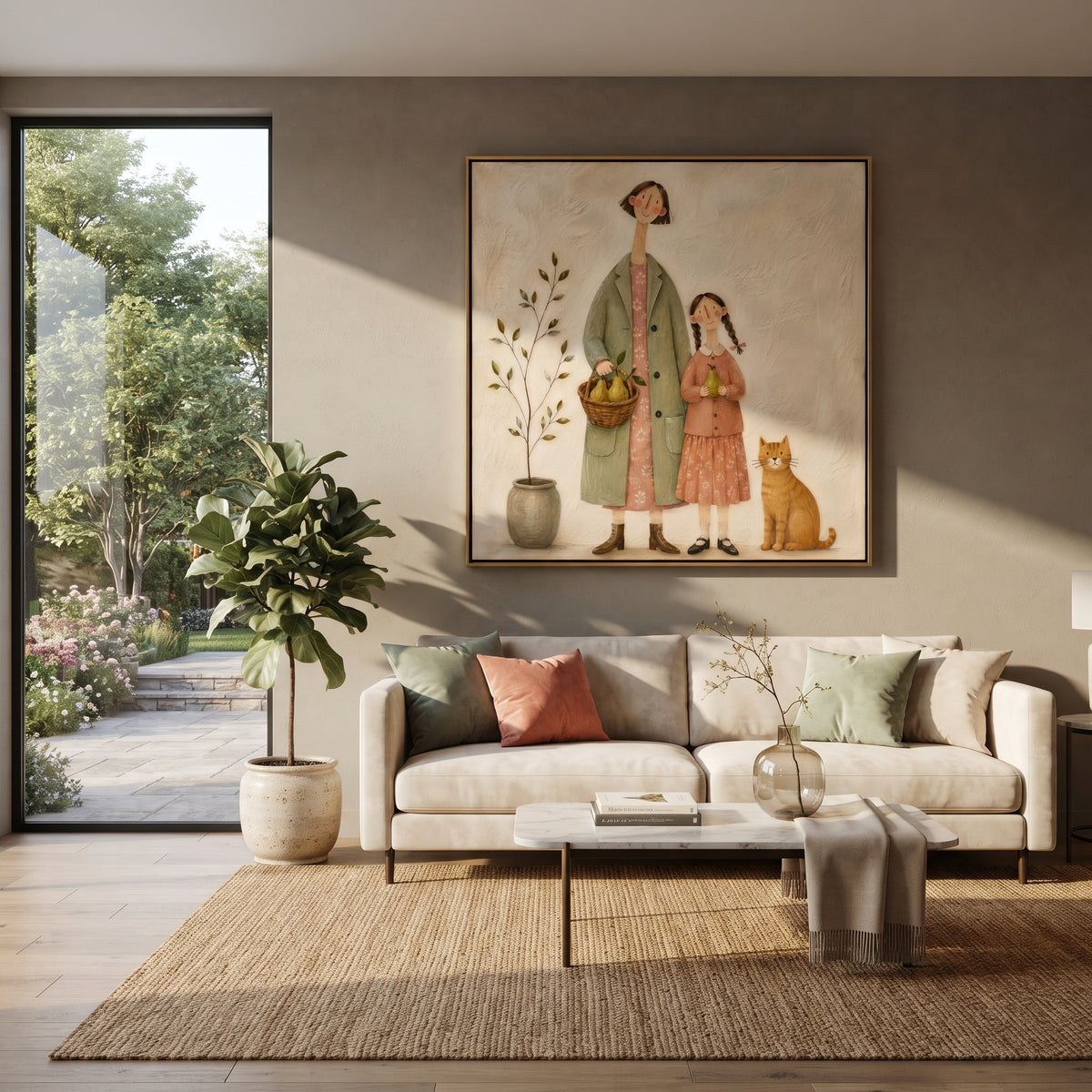 Long Stride Carries Bags displayed as a Retro Modern room focal point