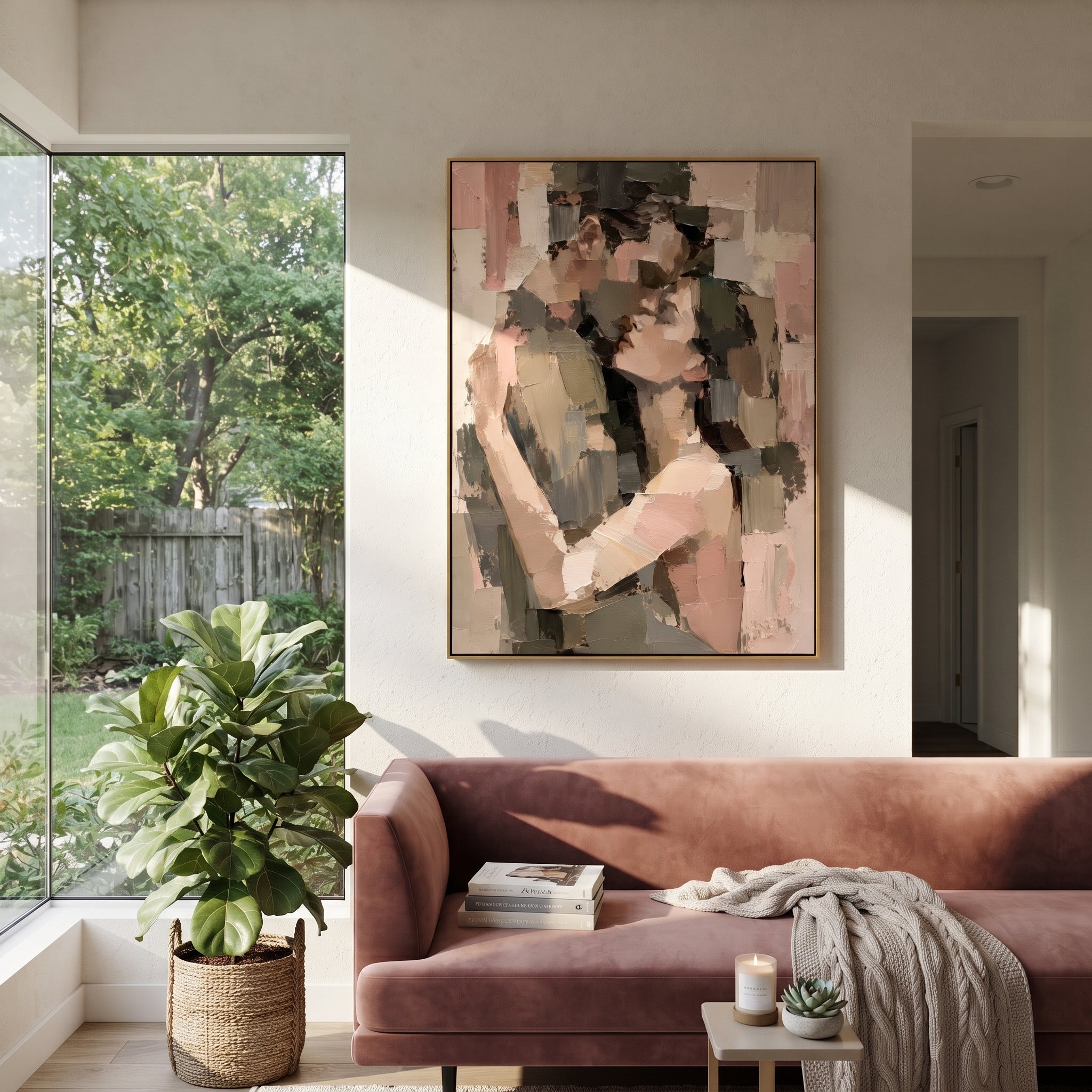Rose Fragments Find Her displayed as a Retro Modern room focal point