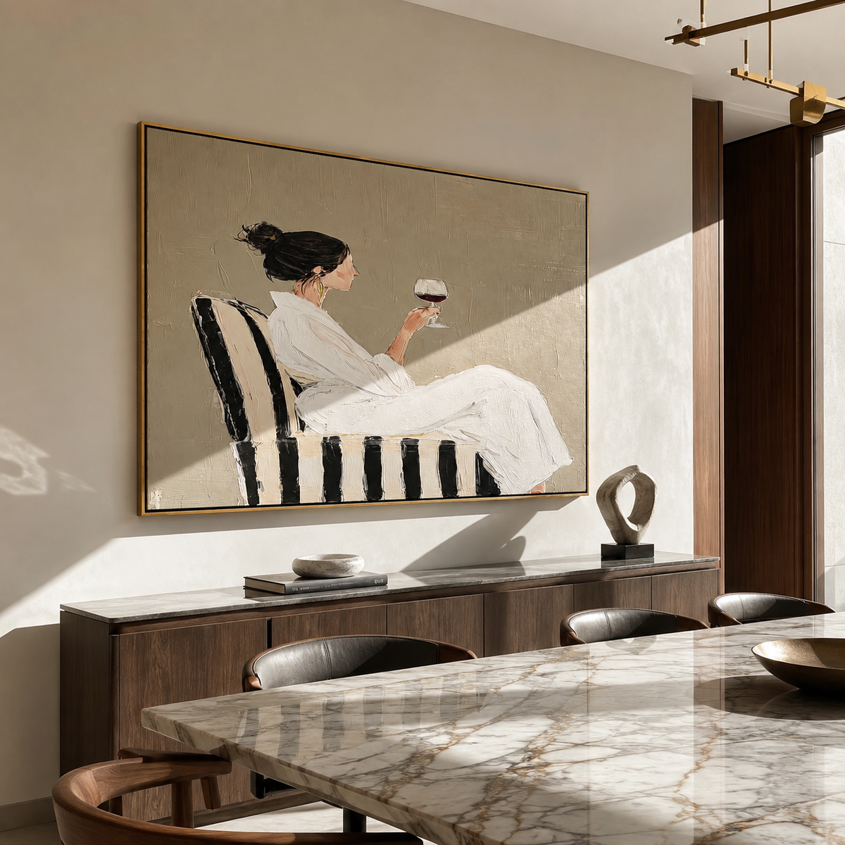 Wine Waits In White styled with neutral modern furnishings
