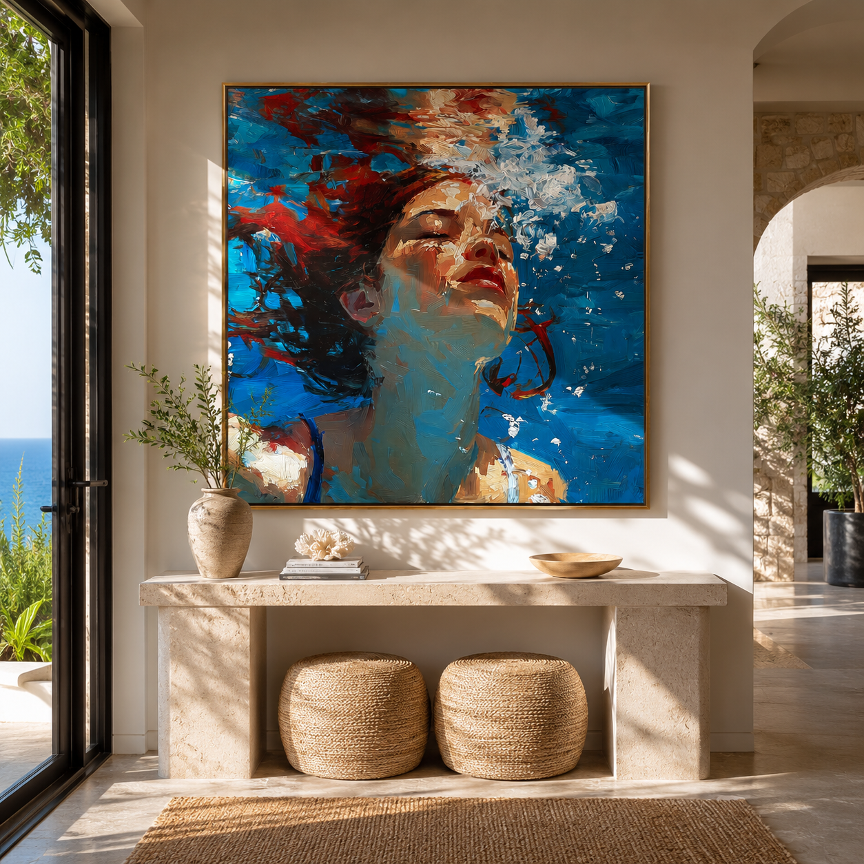 Closed Eyes Hold Tide styled in a layered residential interior