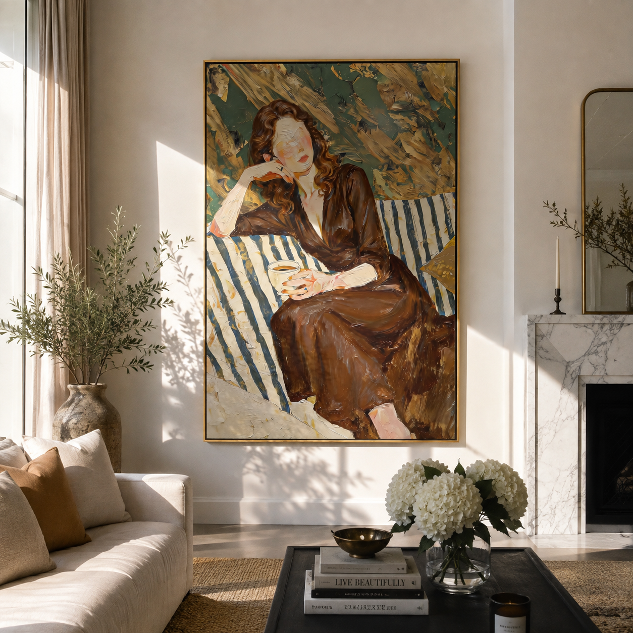 Red Hair Meets Ochre styled in a layered residential interior