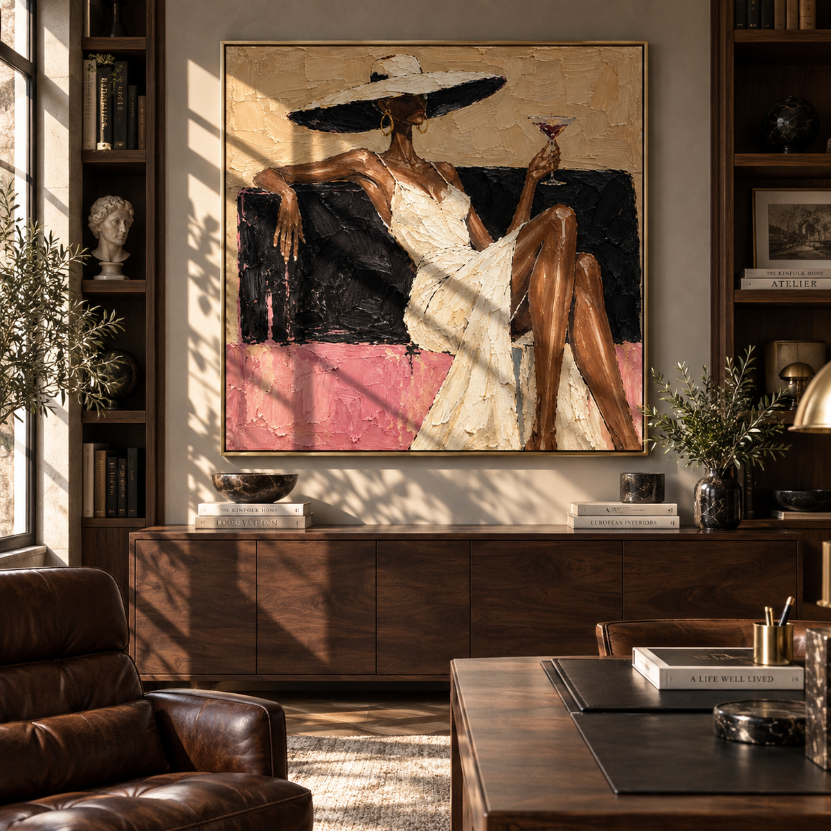 Ivory Brim After Dark – textured fashion artwork shown in an alternate interior setting