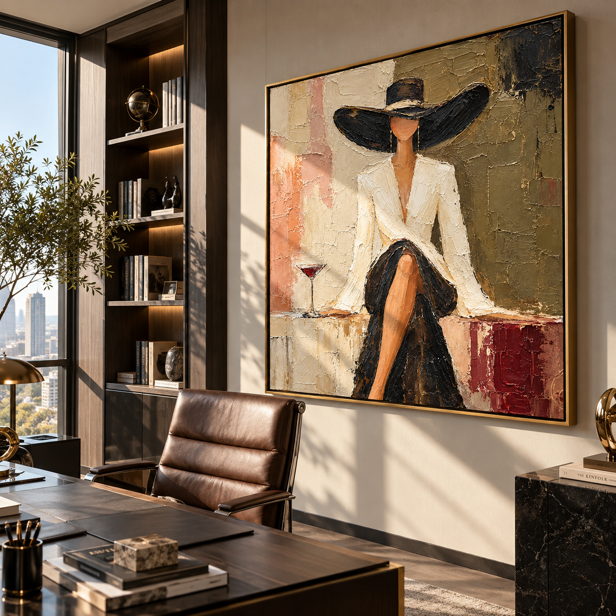 Burgundy Table White Blazer – fashion wall art presented in a coordinated room setting