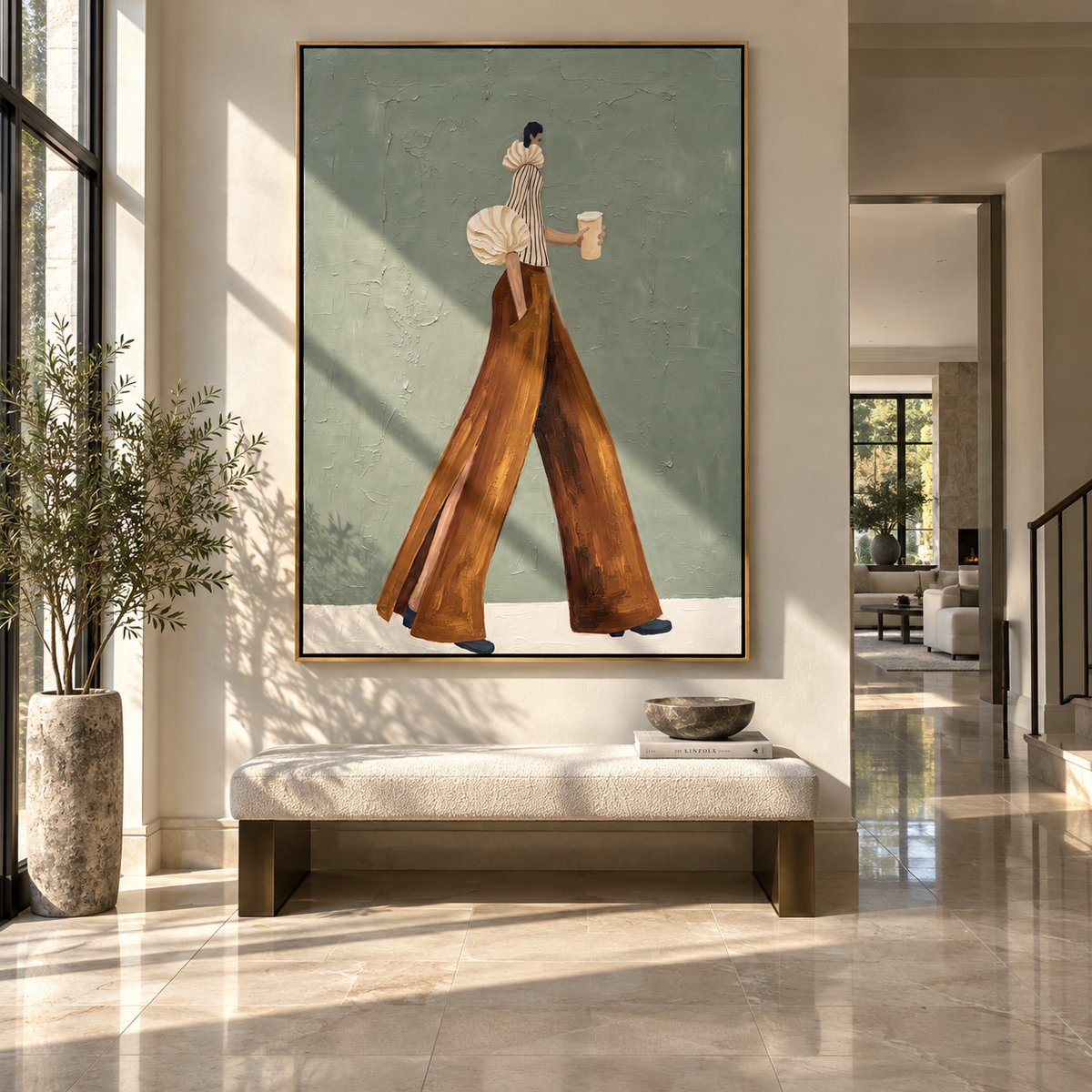 Sage Street Coffee – vertical fashion wall art styled with contemporary furnishings