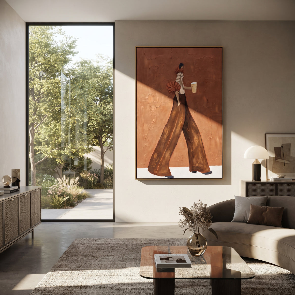 Terracotta Street Coffee – vertical fashion wall art styled with contemporary furnishings