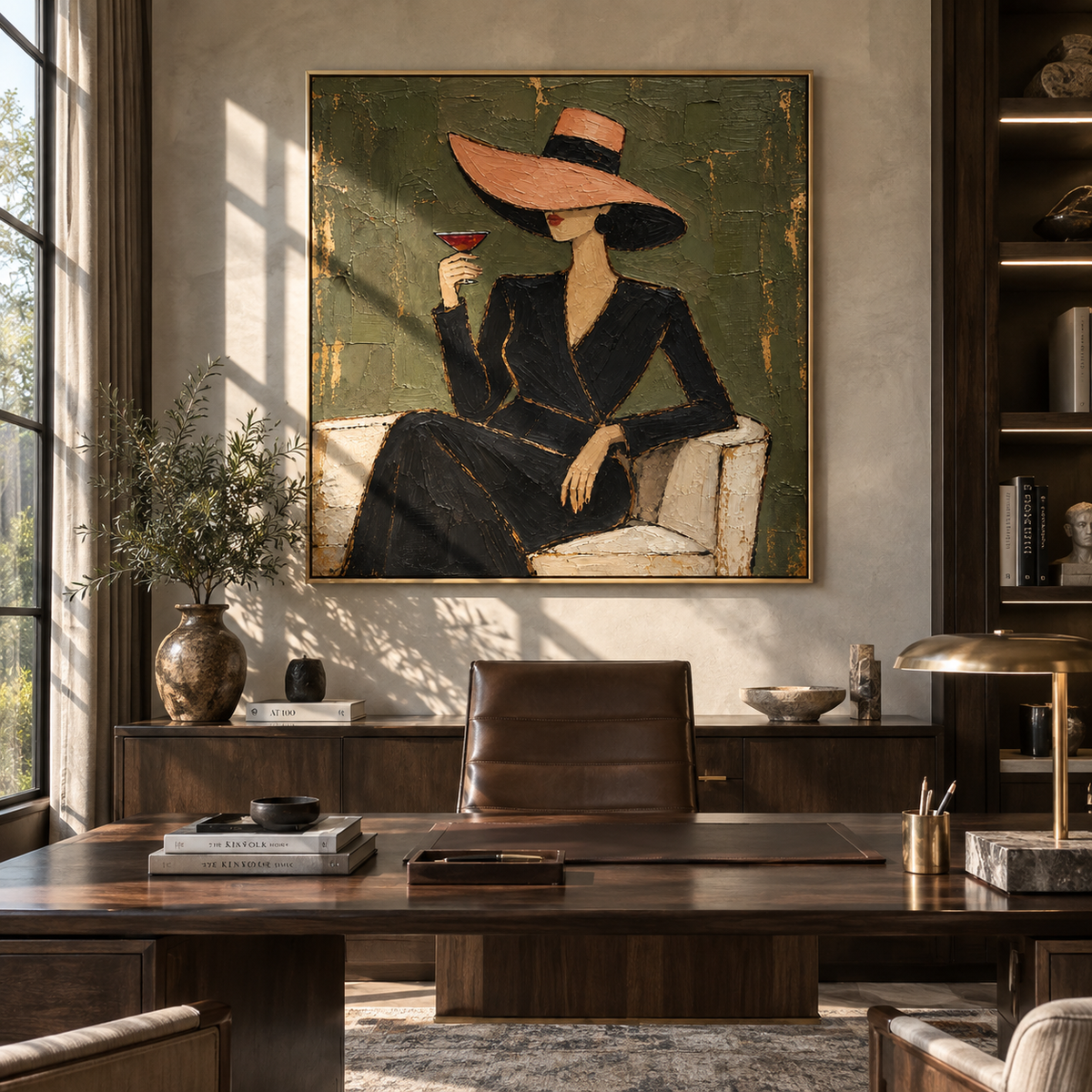 Rose Brim Before Midnight presented in an alternate room setting