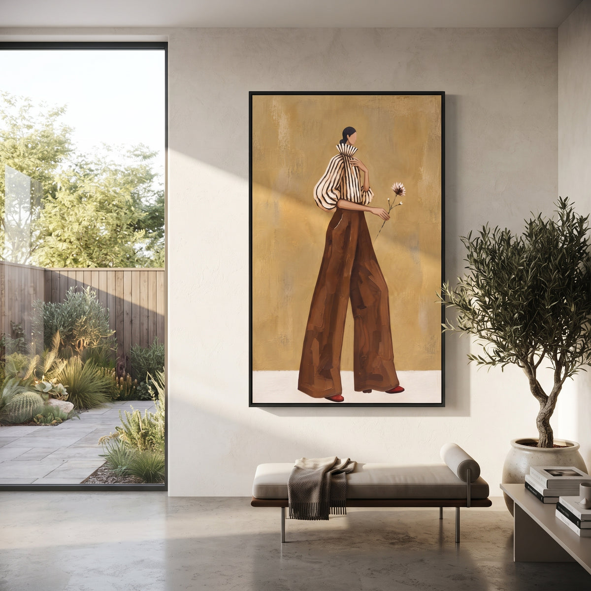 Flower Along Ochre Steps presented in an alternate room setting