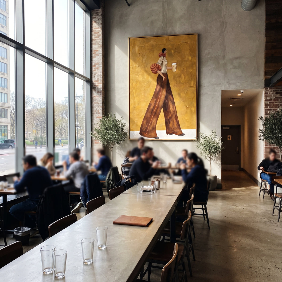Coffee Through Brown Motion displayed with natural materials and modern decor