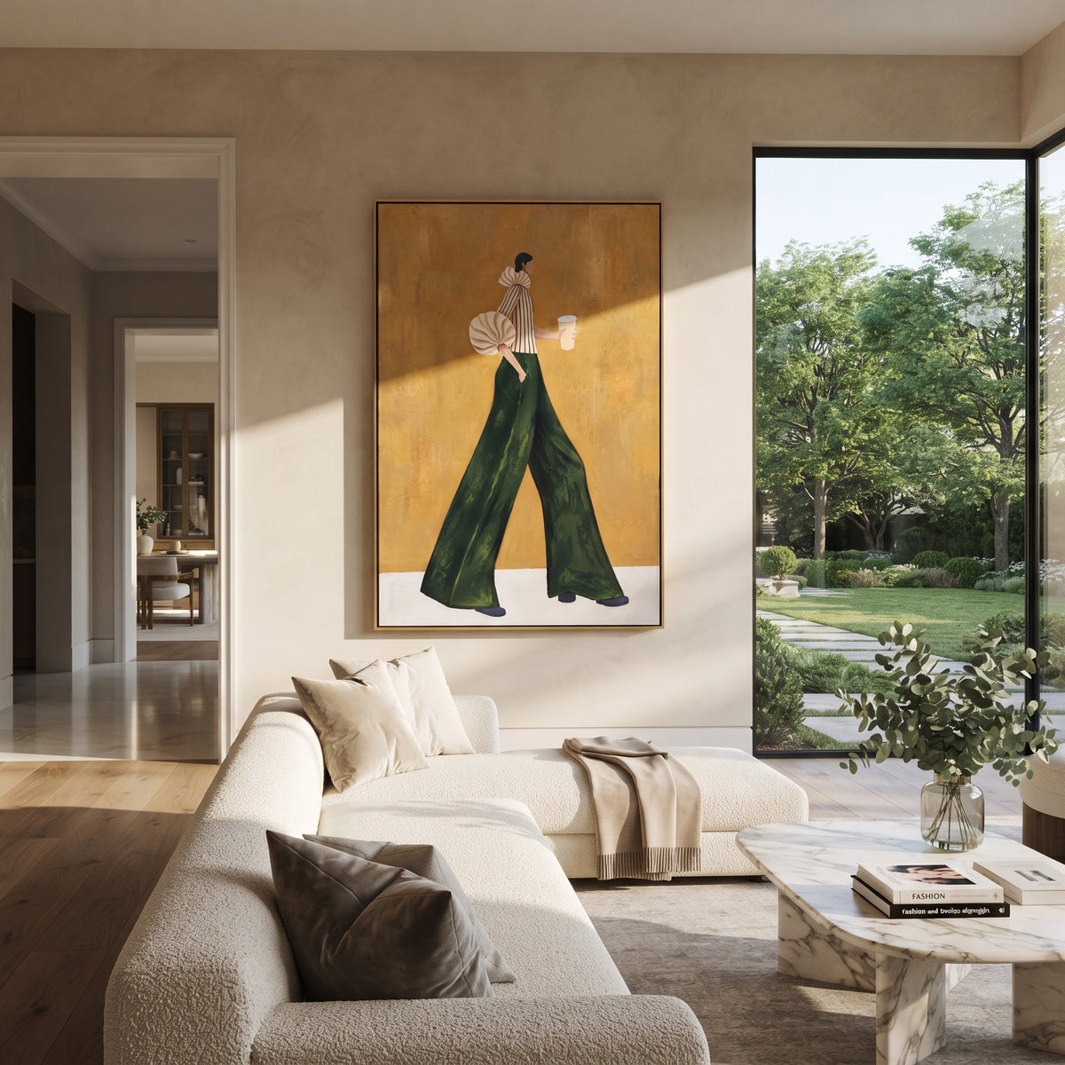 Green Trousers Coffee Passage presented in an alternate room setting
