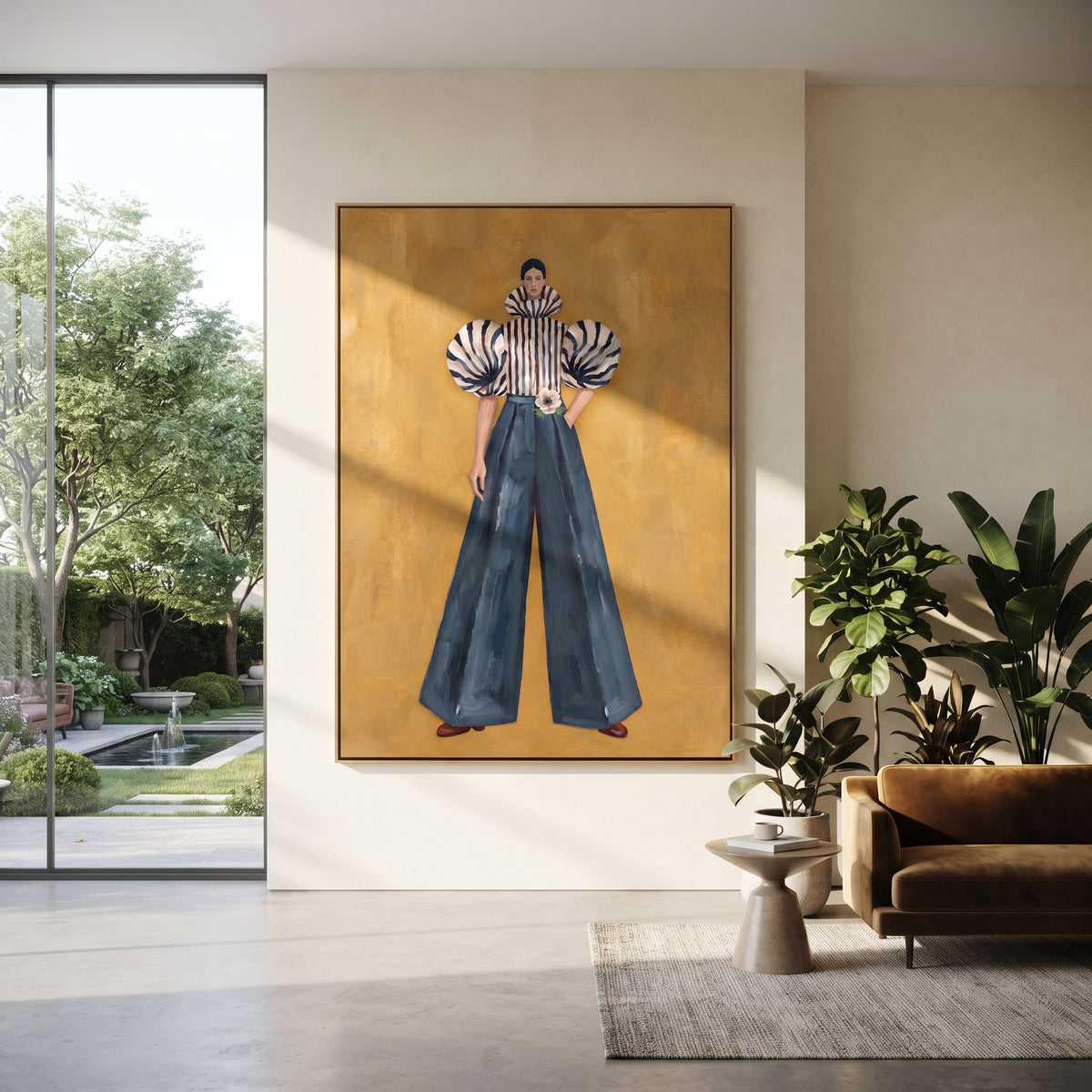 Camera Framed by Stripes presented in an alternate room setting