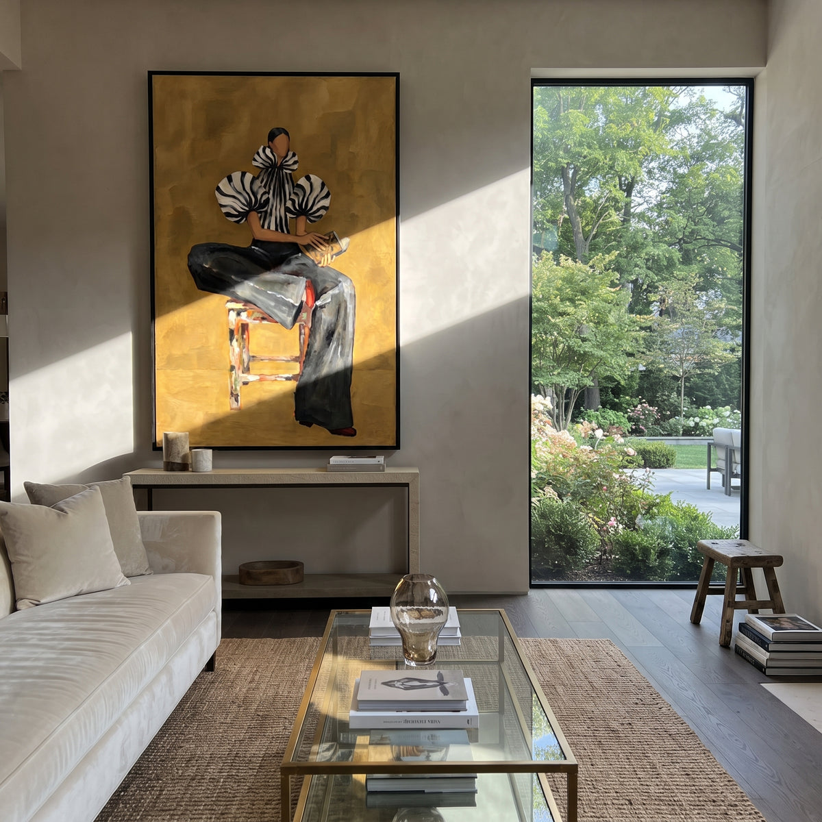 Seated Stripes Creative Pause presented in an alternate room setting
