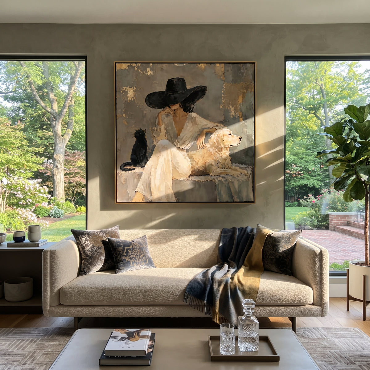 Black Brim Quiet Company painting presented in an alternate room setting