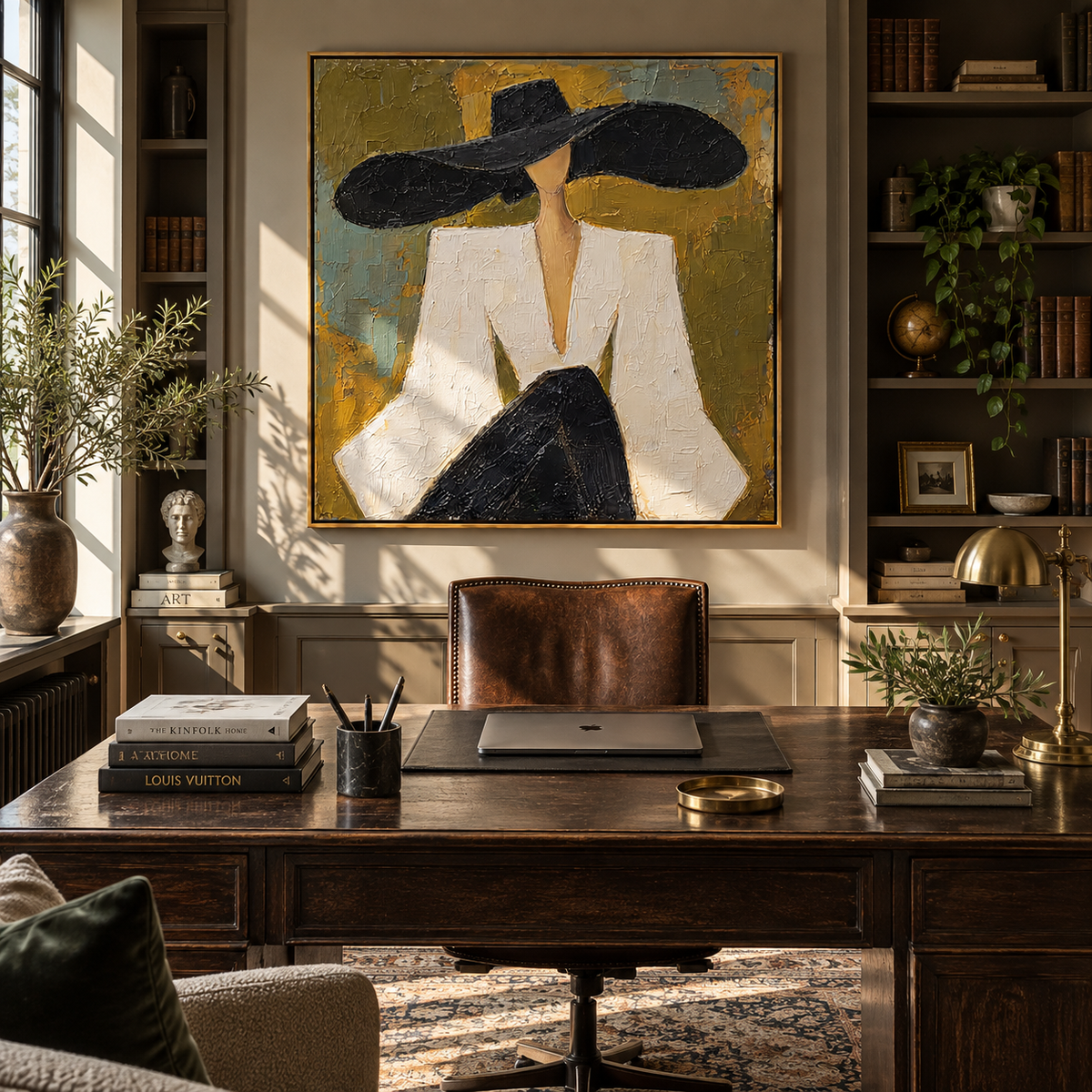 Monochrome Brim Quiet Poise displayed with natural materials and modern decor