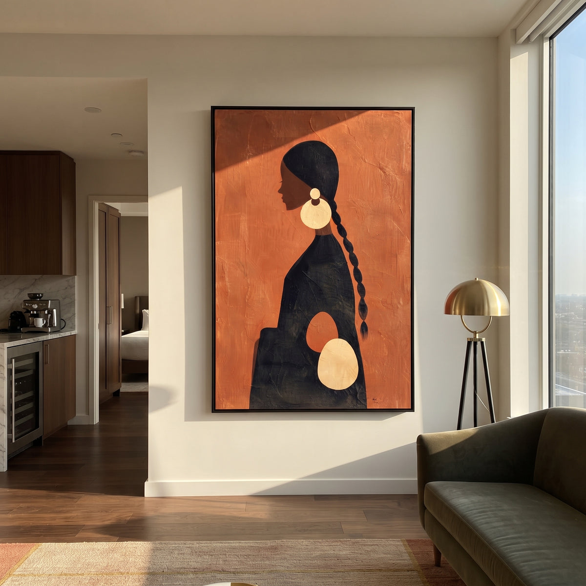 Golden Orbits Rust Profile displayed with natural materials and modern decor