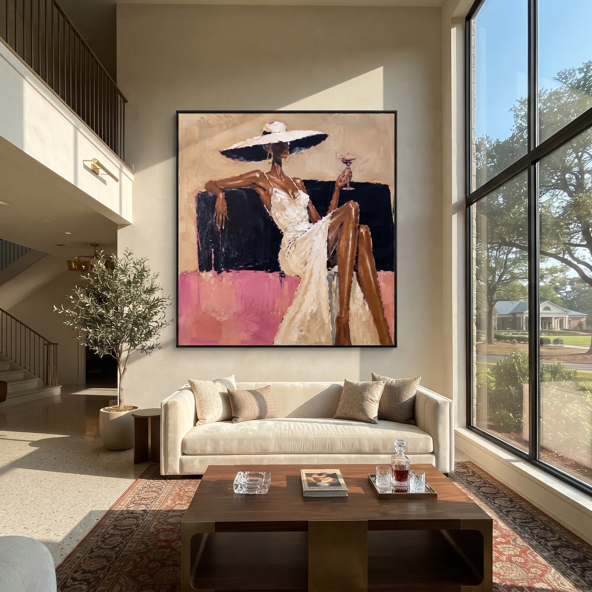 Pink Lounge Martini Pause displayed with natural materials and modern decor