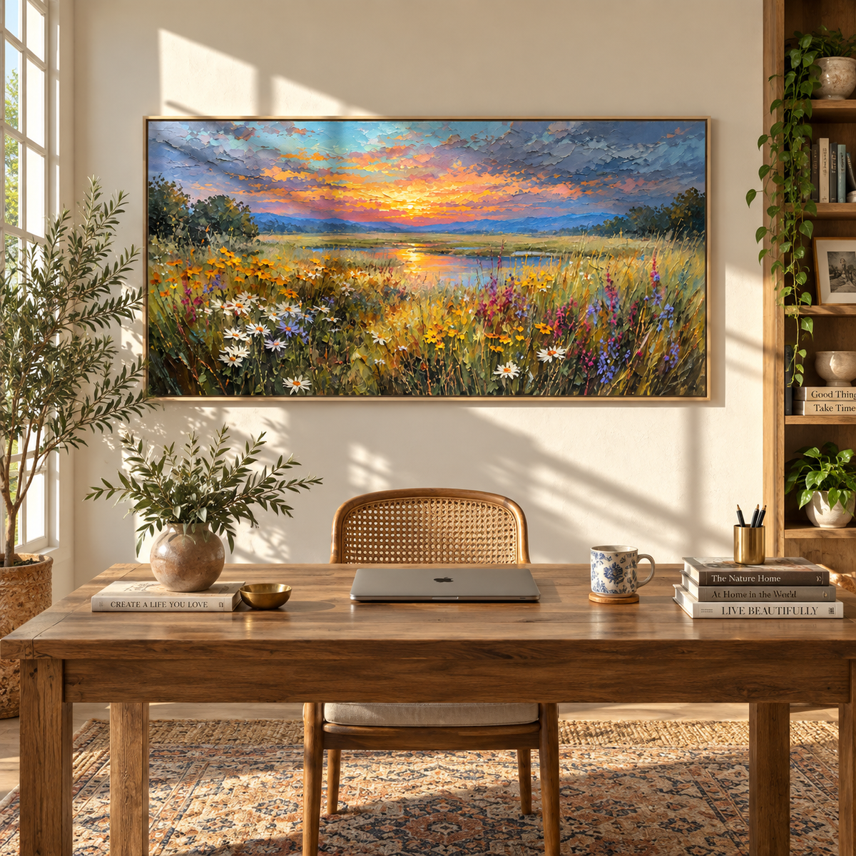 Meadow Catches Last Light presented in an alternate room setting