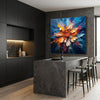 Vibrant Eruption – Modern Heavy Impasto Abstract Floral Oil Painting | Creative 3D Textured Hallway Art
