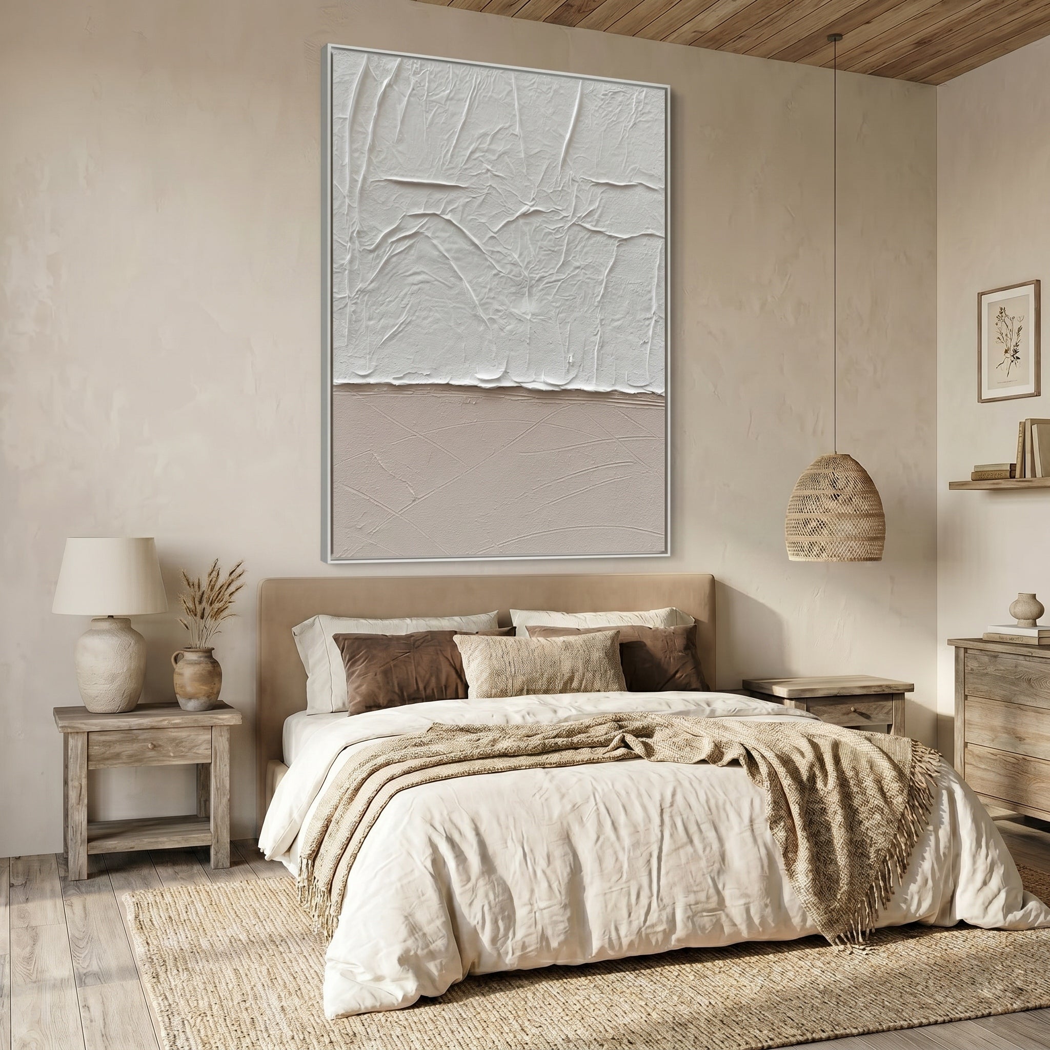 Traces of Time – Wabi-Sabi Earth Tone Heavy Textured Abstract Art | Minimalist Entryway Wall Decor