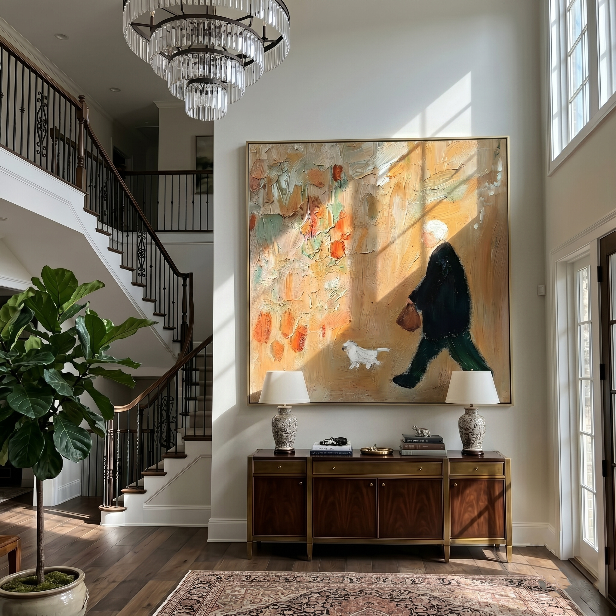 The Falling Leaves Companion painting in a living room setting