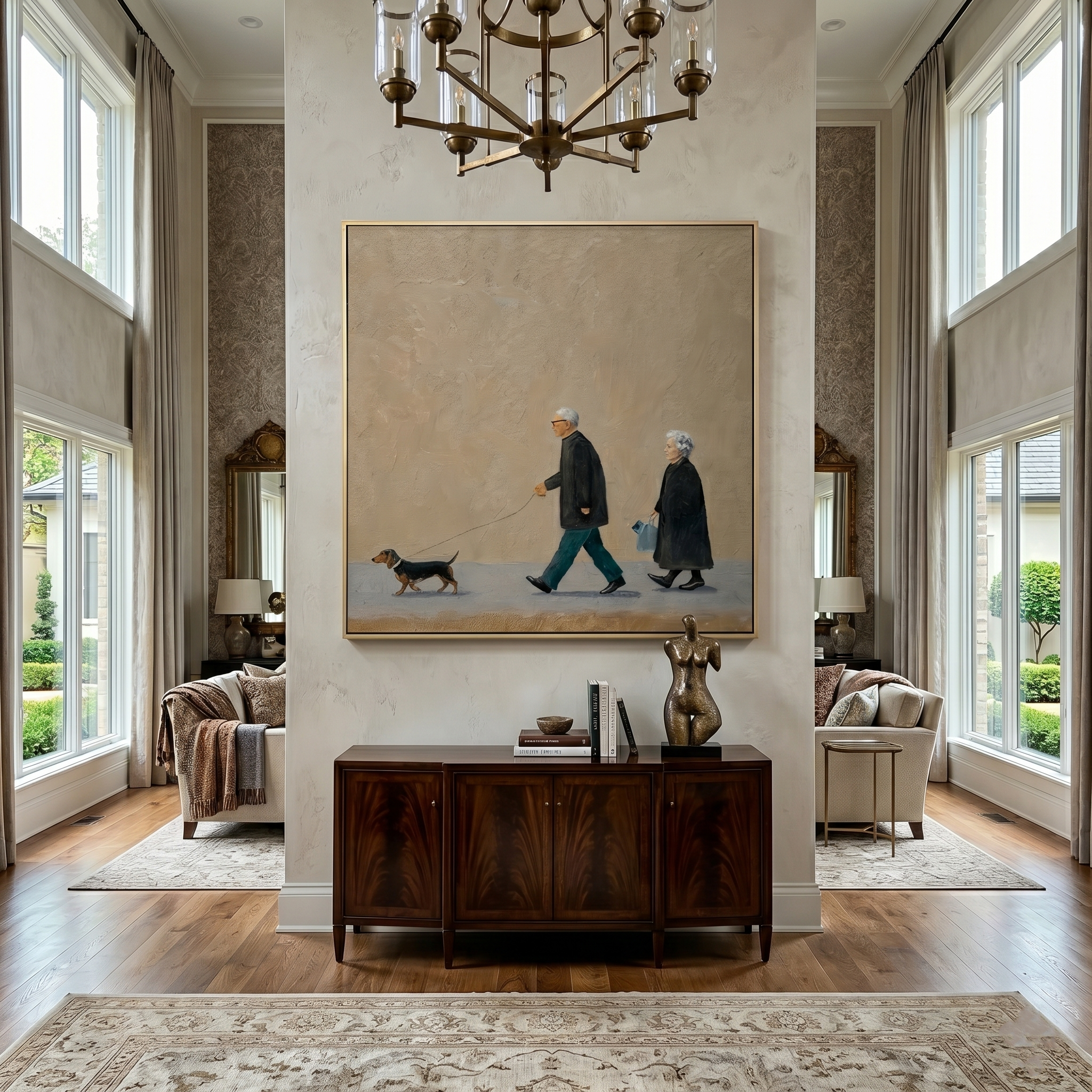 The Daily Walk Together painting in a room setting