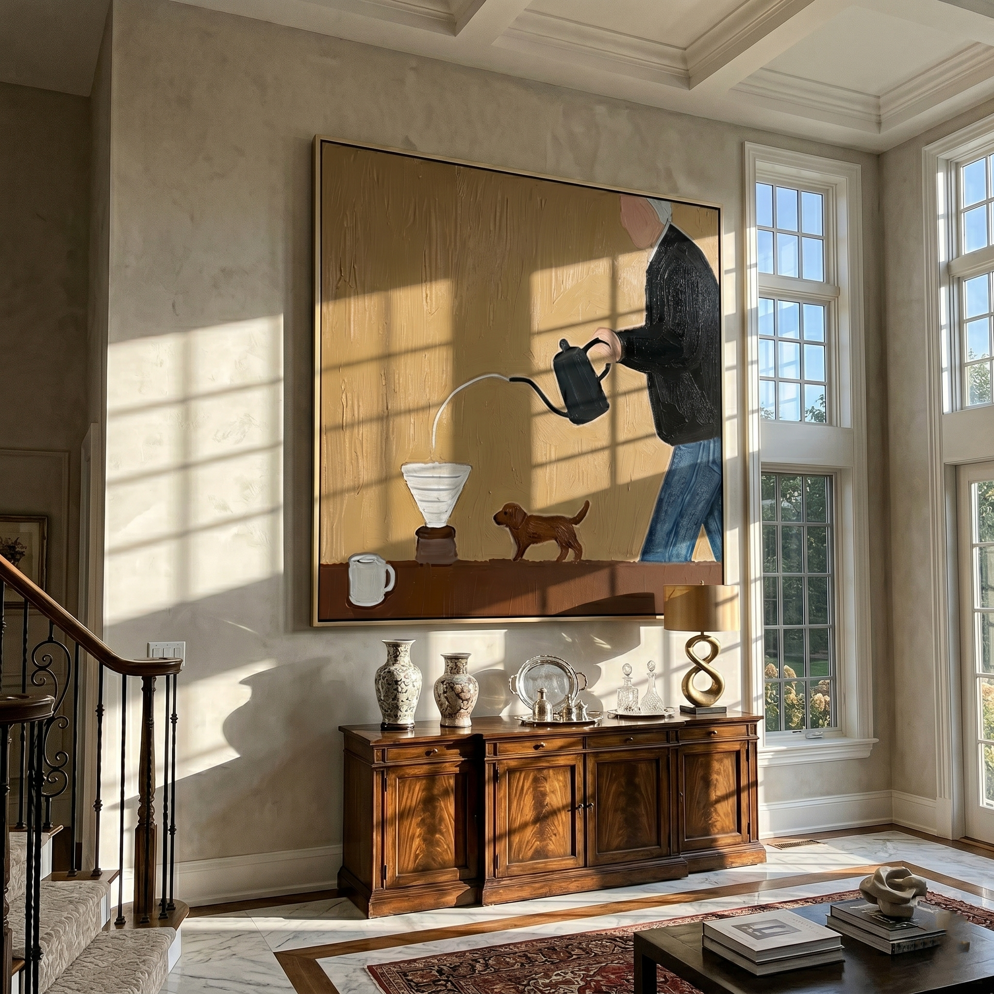The Morning Pour painting in a room setting