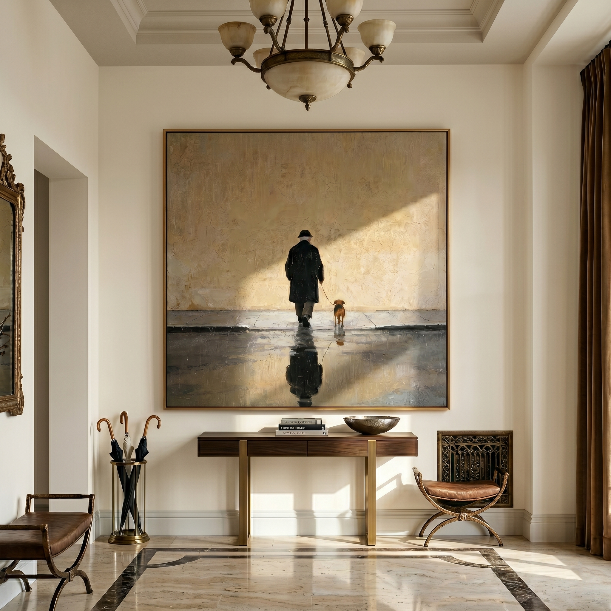 The Rainy Reflection painting in a room setting