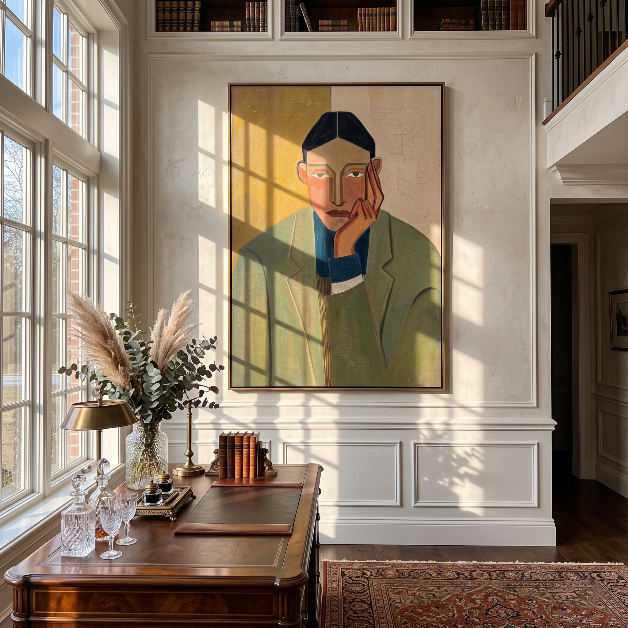 Emerald Reverie – Impressionist Figure Portrait Painting | Contemporary Vertical Art