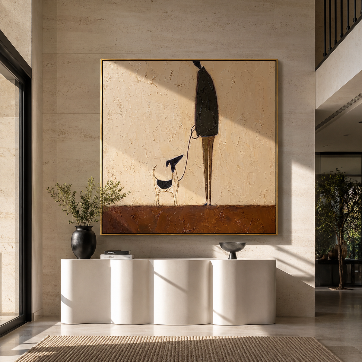 Tall Shadow Small Dog displayed with natural materials and quiet decor