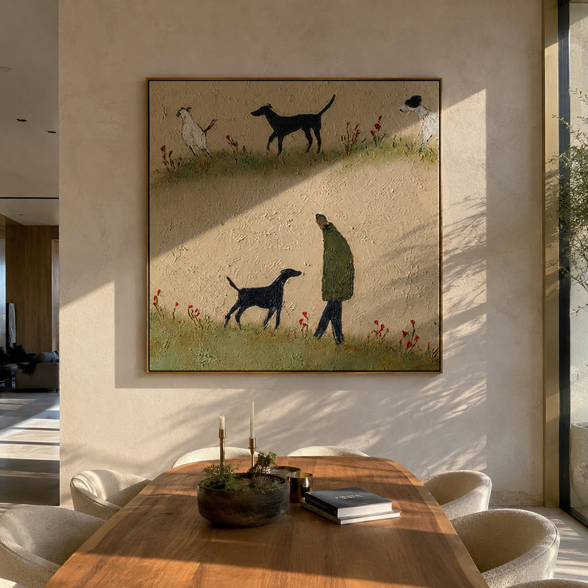 Meadow Walk Repeats Softly artwork styled as a warm modern focal point
