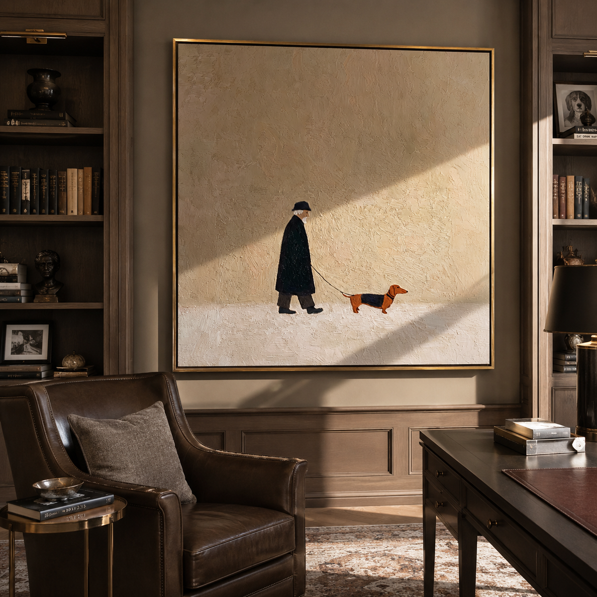 Dachshund Crosses Pale Ground artwork styled as a warm modern focal point