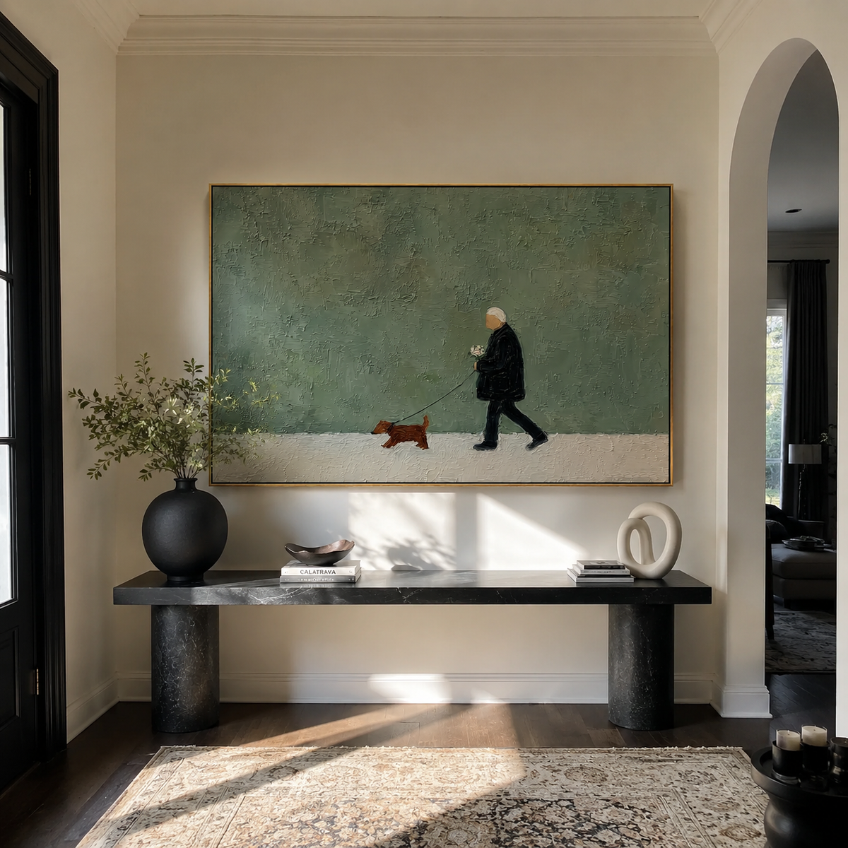 Green Wall Short Journey artwork styled as a warm modern focal point