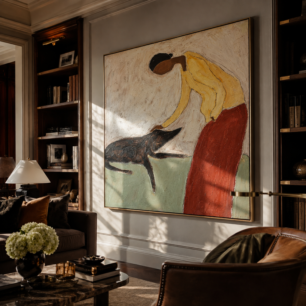 Yellow Sleeves Gentle Greeting artwork styled as a warm modern focal point