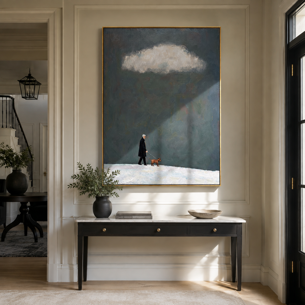 Storm Cloud Small Company displayed with natural materials and quiet decor