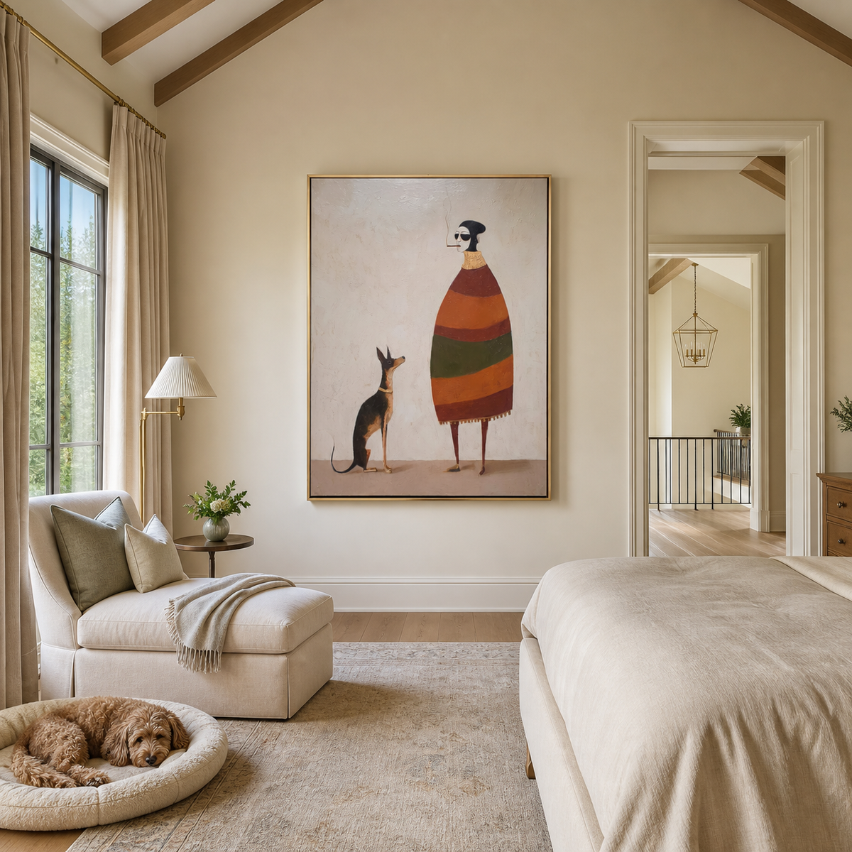 Striped Dress Loyal Shadow artwork styled as a warm modern focal point