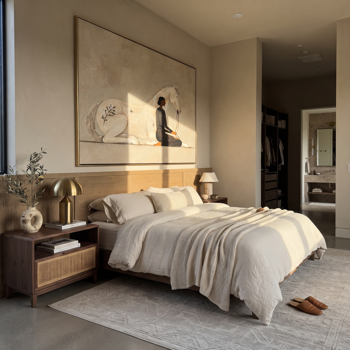 White Horse Shared Stillness displayed with natural materials and quiet decor